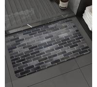 DALEXHM Tapis de Bain 40x60 cm, antidérapant,Doux,Absorbant l'eau,en Microfibre,pour la Salle de Bain,Lavable en Machine,Carrelage Mural Moderne en Briques Grises et Blanches, urbanisme, Architecture