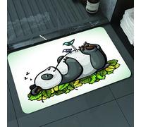 DALEXHM Tapis de Bain 40x60 cm, antidérapant,Doux,Absorbant l'eau,en Microfibre,pour la Salle de Bain,Lavable en Machine,Un Panda Rigolo Qui dort avec des Oiseaux sur Son Ventre. Ami dans