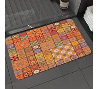 DALEXHM Tapis de Bain 40x60 cm, antidérapant,Doux,Absorbant l'eau,en Microfibre,pour la Salle de Bain,Lavable en Machine,Marocain, Collection de Motifs géométriques Floraux ornementaux de Style Maroc