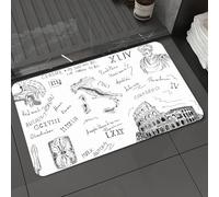 DALEXHM Tapis de Bain 40x60 cm, antidérapant,Doux,Absorbant l'eau,en Microfibre,pour la Salle de Bain,Lavable en Machine,Éléments Romains Antiques dessinés à la Main, Symboles Romains