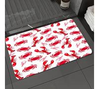 DALEXHM Tapis de Bain 40x60 cm, antidérapant,Doux,Absorbant l'eau,en Microfibre,pour la Salle de Bain,Lavable en Machine,Thème Fruits de mer, crabes, homards et crustacés dessinés à la Main