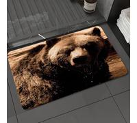 DALEXHM Tapis de Bain 40x60 cm, antidérapant,Doux,Absorbant l'eau,en Microfibre,pour la Salle de Bain,Lavable en Machine,Le Grizzly, ou Ours Brun d'Amérique du Nord, est Une sous-espèce d'ours Brun q