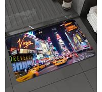 DALEXHM Tapis de Bain 40x60 cm, antidérapant,Doux,Absorbant l'eau,en Microfibre,pour la Salle de Bain,Lavable en Machine,Théâtres de Broadway et enseignes Lumineuses LED animées à Times Square, New Y