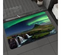 DALEXHM Tapis de Bain 40x60 cm, antidérapant,Doux,Absorbant l'eau,en Microfibre,pour la Salle de Bain,Lavable en Machine,Le Royaume Secret de l'Islande sous Les aurores boréales, Un poème Nocturne de