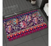 DALEXHM Tapis de Bain 40x60 cm, antidérapant,Doux,Absorbant l'eau,en Microfibre,pour la Salle de Bain,Lavable en Machine,Indien, bohème, Mandala, Long Rouleau à Motif Ethnique
