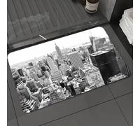 DALEXHM Tapis de Bain 50x80 cm, antidérapant,Doux,Absorbant l'eau,en Microfibre,pour la Salle de Bain,Lavable en Machine,Skyline de Manhattan en Noir et Blanc, New York
