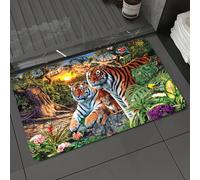 DALEXHM Tapis de Bain 50x80 cm, antidérapant,Doux,Absorbant l'eau,en Microfibre,pour la Salle de Bain,Lavable en Machine,Recherche de Tableaux de Tigre