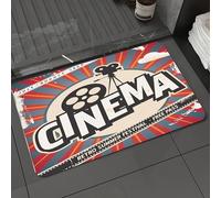 DALEXHM Tapis de Bain 50x80 cm, antidérapant,Doux,Absorbant l'eau,en Microfibre,pour la Salle de Bain,Lavable en Machine,Affiche de cinéma rétro. Publicité vectorielle pour Un Festival d'été. Illustr