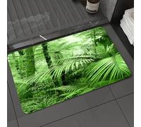 DALEXHM Tapis de Bain 50x80 cm, antidérapant,Doux,Absorbant l'eau,en Microfibre,pour la Salle de Bain,Lavable en Machine,Palmiers de la forêt Tropicale et Plantes Exotiques dans la Nature Sauvage de