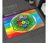 DALEXHM Tapis de Bain 50x80 cm, antidérapant,Doux,Absorbant l'eau,en Microfibre,pour la Salle de Bain,Lavable en Machine,Arbre de Vie Abstrait avec icônes spirituelles des Chakras et de l'univers, FL