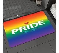 DALEXHM Tapis de Bain 50x80 cm, antidérapant,Doux,Absorbant l'eau,en Microfibre,pour la Salle de Bain,Lavable en Machine,Fierté, événement Abstrait et Vibrant de célébration des Droits des Personnes