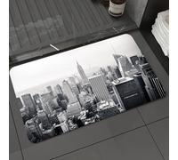 DALEXHM Tapis de Bain 50x80 cm, antidérapant,Doux,Absorbant l'eau,en Microfibre,pour la Salle de Bain,Lavable en Machine,New York, New York, au-delà de Manhattan, Depuis Les Gratte-Ciel de l'Urban Gl