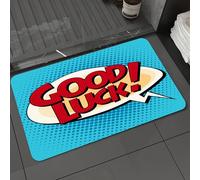 DALEXHM Tapis de Bain 50x80 cm, antidérapant,Doux,Absorbant l'eau,en Microfibre,pour la Salle de Bain,Lavable en Machine,Décorations de fête de départ, Texte de Bande dessinée, Style rétro Pop Art