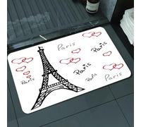 DALEXHM Tapis de Bain 50x80 cm, antidérapant,Doux,Absorbant l'eau,en Microfibre,pour la Salle de Bain,Lavable en Machine,Tour Eiffel à Paris, Paris est Toujours Une Bonne idée. Lieux touristiques, am