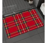 DALEXHM Tapis de Bain 50x80 cm, antidérapant,Doux,Absorbant l'eau,en Microfibre,pour la Salle de Bain,Lavable en Machine,Le Tartan Rouge, Un Motif Abstrait inspiré de la Culture d'europe Occidentale