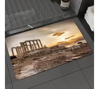 DALEXHM Tapis de Bain 50x80 cm, antidérapant,Doux,Absorbant l'eau,en Microfibre,pour la Salle de Bain,Lavable en Machine,Le célèbre Temple Grec de Poséidon au Cap Sounion en Grèce
