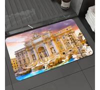 DALEXHM Tapis de Bain 50x80 cm, antidérapant,Doux,Absorbant l'eau,en Microfibre,pour la Salle de Bain,Lavable en Machine,Fontaine de Trevi, Porte-Bonheur, Histoire de l'art et de l'architecture mondi