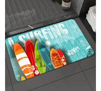 DALEXHM Tapis de Bain 50x80 cm, antidérapant,Doux,Absorbant l'eau,en Microfibre,pour la Salle de Bain,Lavable en Machine,Affiche de Surf Style Vintage pour Club ou Boutique de Surf. Planches de Surf