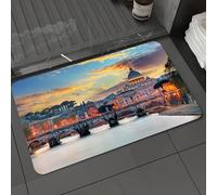DALEXHM Tapis de Bain 50x80 cm, antidérapant,Doux,Absorbant l'eau,en Microfibre,pour la Salle de Bain,Lavable en Machine,Italie, Vatican, Rome, Vue du Soir, célèbre basilique Saint-Marc, Stitch