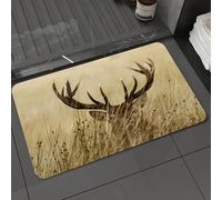 DALEXHM Tapis de Bain 50x80 cm, antidérapant,Doux,Absorbant l'eau,en Microfibre,pour la Salle de Bain,Lavable en Machine,Faon de cerf de Virginie dans la Nature Sauvage, cerf dans Un thème de Chasse