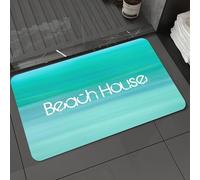 DALEXHM Tapis de Bain 50x80 cm, antidérapant,Doux,Absorbant l'eau,en Microfibre,pour la Salle de Bain,Lavable en Machine,Affiche vectorielle créative Maison de Plage. Police Artistique Moderne. Ensem