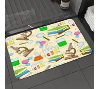 DALEXHM Tapis de Bain 50x80 cm, antidérapant,Doux,Absorbant l'eau,en Microfibre,pour la Salle de Bain,Lavable en Machine,Flacon de Microscope molécule de l'équation