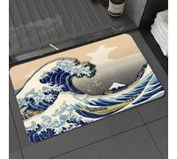 DALEXHM Tapis de Bain 50x80 cm, antidérapant,Doux,Absorbant l'eau,en Microfibre,pour la Salle de Bain,Lavable en Machine,Ukiyoe Hokusai Katsushika Trente-Six Vues du Mont Fuji La Grande Vague