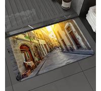 DALEXHM Tapis de Bain 50x80 cm, antidérapant,Doux,Absorbant l'eau,en Microfibre,pour la Salle de Bain,Lavable en Machine,Rue étroite de Florence, en Toscane, Italie. Architecture et Monuments embléma