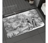 DALEXHM Tapis de Bain 50x80 cm, antidérapant,Doux,Absorbant l'eau,en Microfibre,pour la Salle de Bain,Lavable en Machine,Croquis Vintage et Historique de la Révolution française représentant Napoléon