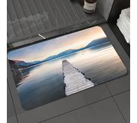 DALEXHM Tapis de Bain 50x80 cm, antidérapant,Doux,Absorbant l'eau,en Microfibre,pour la Salle de Bain,Lavable en Machine,Le lac d'Annecy dans Les Alpes françaises au Coucher du Soleil