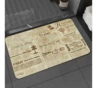 DALEXHM Tapis de Bain 50x80 cm, antidérapant,Doux,Absorbant l'eau,en Microfibre,pour la Salle de Bain,Lavable en Machine,Souvenirs de Paris, associations de Mots, d'images et de typographies liées à