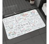 DALEXHM Tapis de Bain 50x80 cm, antidérapant,Doux,Absorbant l'eau,en Microfibre,pour la Salle de Bain,Lavable en Machine,Papier avec des schémas mathématiques et des formules en Couleur