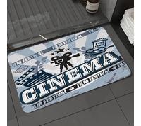 DALEXHM Tapis de Bain 50x80 cm, antidérapant,Doux,Absorbant l'eau,en Microfibre,pour la Salle de Bain,Lavable en Machine,Les éléments du Film liés au thème du Festival : pellicule, caméras