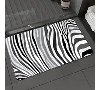 DALEXHM Tapis de Bain 50x80 cm, antidérapant,Doux,Absorbant l'eau,en Microfibre,pour la Salle de Bain,Lavable en Machine,Imprimé zèbre, Motif zèbre à Rayures Verticales, Illustration de Mode inspirée