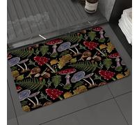 DALEXHM Tapis de Bain 50x80 cm, antidérapant,Doux,Absorbant l'eau,en Microfibre,pour la Salle de Bain,Lavable en Machine,Motif Aquarelle sans raccord de Feuilles d'automne, de Baies Sauvages et d'ama
