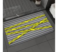 DALEXHM Tapis de Bain 50x80 cm, antidérapant,Doux,Absorbant l'eau,en Microfibre,pour la Salle de Bain,Lavable en Machine,Décoration Police, Enquête sur Les scènes de Crime, Ne Pas Passer, Films Jaune