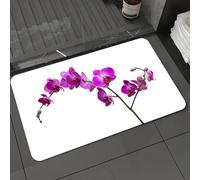 DALEXHM Tapis de Bain 50x80 cm, antidérapant,Doux,Absorbant l'eau,en Microfibre,pour la Salle de Bain,Lavable en Machine,Décor Magenta, orchidées Sauvages, pétales, Fleurs, Branche, Flux Romantique