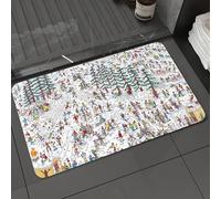 DALEXHM Tapis de Bain 50x80 cm, antidérapant,Doux,Absorbant l'eau,en Microfibre,pour la Salle de Bain,Lavable en Machine,Où est Charlie ? Ski Wally Handford Livre pour Enfants