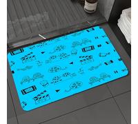 DALEXHM Tapis de Bain 50x80 cm, antidérapant,Doux,Absorbant l'eau,en Microfibre,pour la Salle de Bain,Lavable en Machine,Symboles de Films et de télévision dessinés à la Main, Graffiti, Clap de ciném