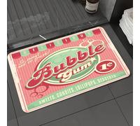 DALEXHM Tapis de Bain 50x80 cm, antidérapant,Doux,Absorbant l'eau,en Microfibre,pour la Salle de Bain,Lavable en Machine,Affiche publicitaire rétro pour Chewing-Gum