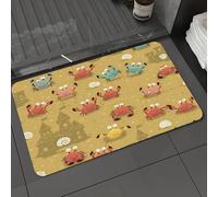DALEXHM Tapis de Bain 50x80 cm, antidérapant,Doux,Absorbant l'eau,en Microfibre,pour la Salle de Bain,Lavable en Machine,Illustration d'un Fond Infini avec des crabes. Arrière-Plan vectoriel