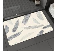 DALEXHM Tapis de Bain 50x80 cm, antidérapant,Doux,Absorbant l'eau,en Microfibre,pour la Salle de Bain,Lavable en Machine,Plumes, Motifs de piquants dessinés à la Main, agencement de Motifs Tribaux VI