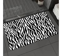 DALEXHM Tapis de Bain 50x80 cm, antidérapant,Doux,Absorbant l'eau,en Microfibre,pour la Salle de Bain,Lavable en Machine,Motif zébré. Illustration d'un Motif de Fourrure Animale.
