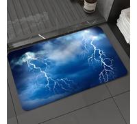 DALEXHM Tapis de Bain 50x80 cm, antidérapant,Doux,Absorbant l'eau,en Microfibre,pour la Salle de Bain,Lavable en Machine,Éclairs dans Un Ciel Sombre et Nuageux Pendant Un Orage