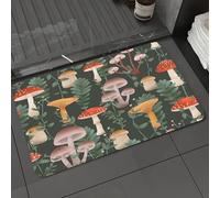 DALEXHM Tapis de Bain 50x80 cm, antidérapant,Doux,Absorbant l'eau,en Microfibre,pour la Salle de Bain,Lavable en Machine,Champignons, forêt, Sauvages, Champignons comestibles