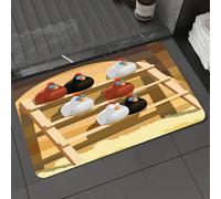DALEXHM Tapis de Bain 60x100cm, antidérapant,Doux,Absorbant l'eau,en Microfibre,pour la Salle de Bain,Lavable en Machine,des Poules dorment sur Un perchoir dans Un poulailler.