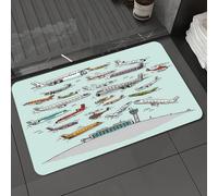 DALEXHM Tapis de Bain 60x100cm, antidérapant,Doux,Absorbant l'eau,en Microfibre,pour la Salle de Bain,Lavable en Machine,Décoration d'avions, Avions, Aviation, hélicoptères et Jets (Dessin animé)