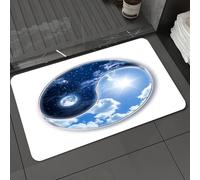DALEXHM Tapis de Bain 60x100cm, antidérapant,Doux,Absorbant l'eau,en Microfibre,pour la Salle de Bain,Lavable en Machine,Décoration d'appartement, Monde Yin Yang avec l'harmonie de la Lune et du Sole