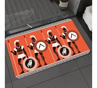 DALEXHM Tapis de Bain 60x100cm, antidérapant,Doux,Absorbant l'eau,en Microfibre,pour la Salle de Bain,Lavable en Machine,Guerriers de la Grèce Antique, Lance et Bouclier Rouges Spartiates, Guerriers