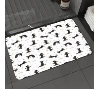 DALEXHM Tapis de Bain 60x100cm, antidérapant,Doux,Absorbant l'eau,en Microfibre,pour la Salle de Bain,Lavable en Machine,Postures et Exercices de Yoga pour Chiens. Teckel.